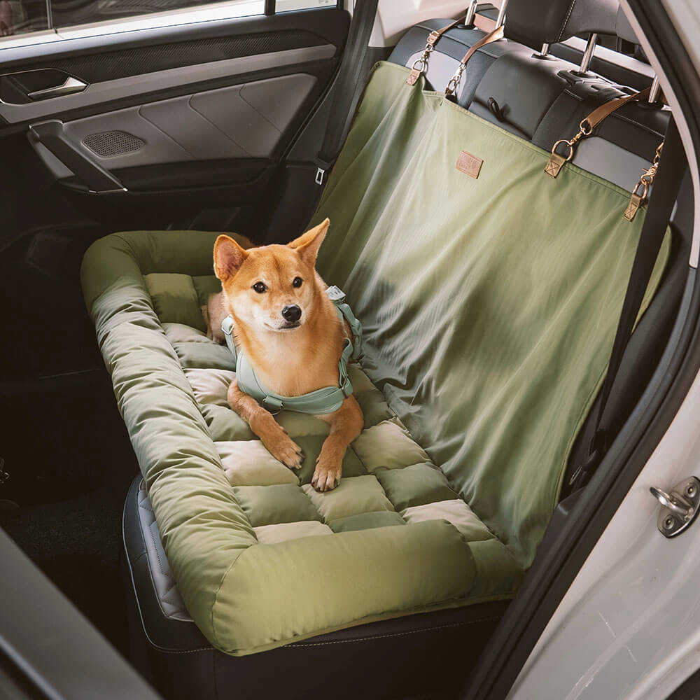 Travel Bolster Safety Back Seat Large Dog Car Seat Bed - Modern Chessboard